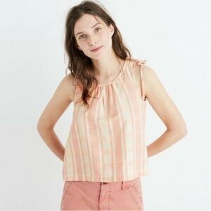 Madewell Pink Plaid Gingham Tank Swing Style Medium EUC